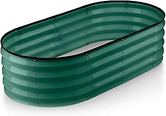 Plant & Plot Galvanized Raised Garden Beds Outdoor // 4×2×1 ft Planter Raised Beds for Gardening, Vegetables, Flowers // Large Metal Garden Box (Dark Green) // Patented Tool-Free Design