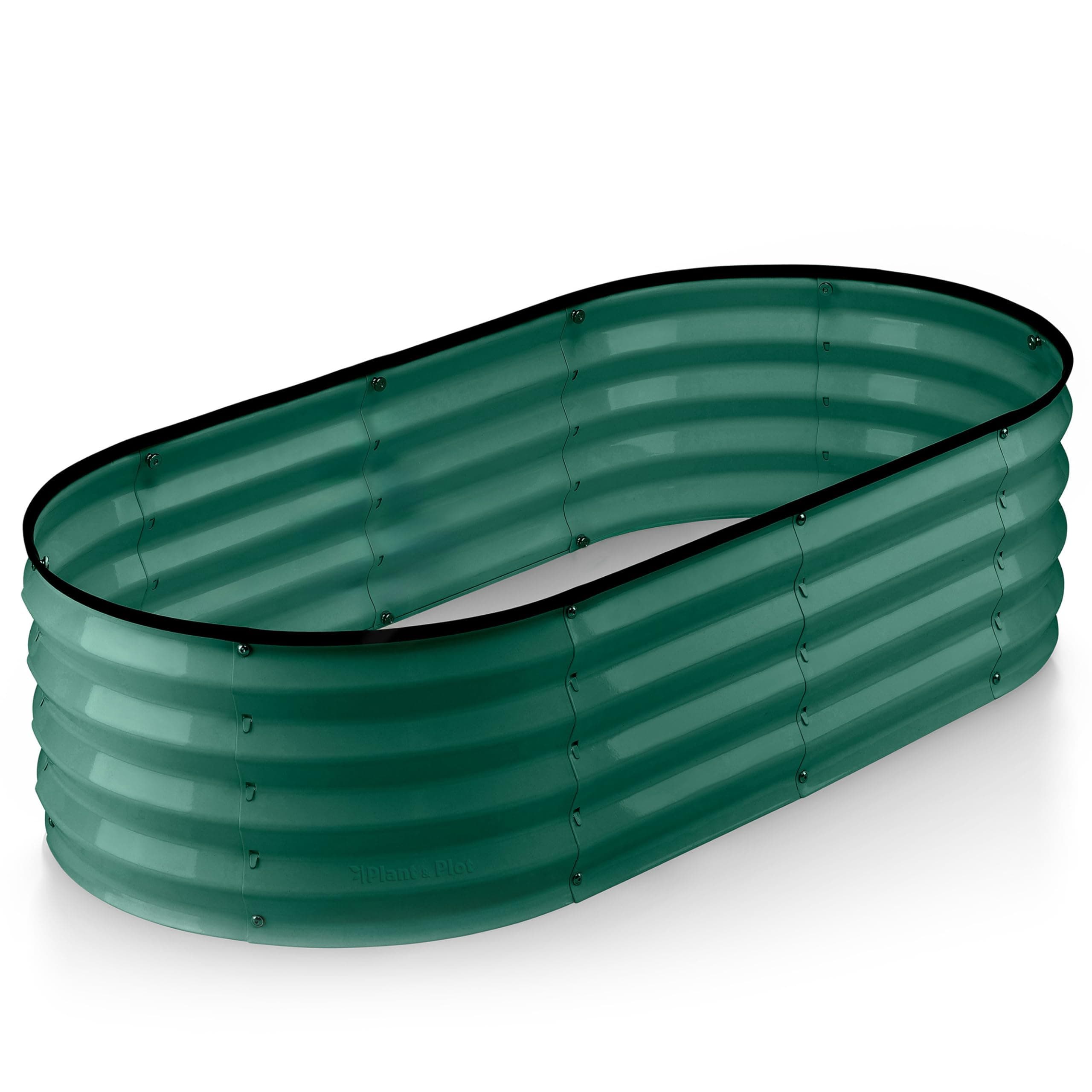 Plant & Plot Galvanized Raised Garden Beds Outdoor // 4×2×1 ft Planter Raised Beds for Gardening, Vegetables, Flowers // Large Metal Garden Box (Dark Green) // Patented Tool-Free Design