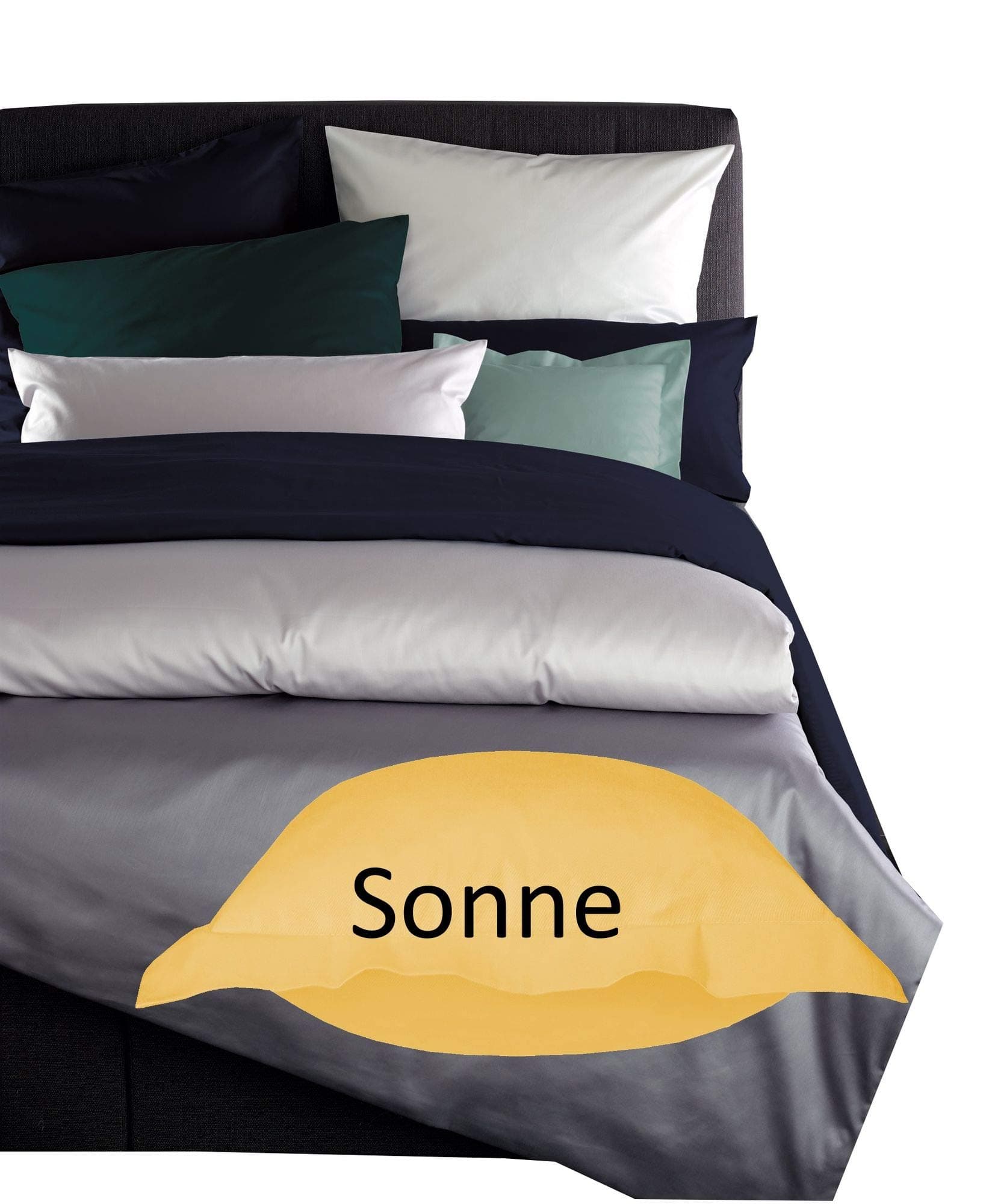 Curt Bauer Mako Satin Bed Linen Plain Size 135 x 200 + 80 x 80 cm Sun Colour