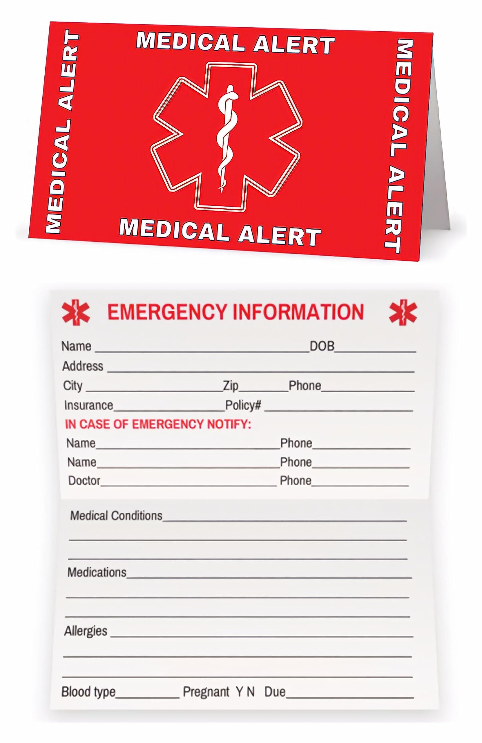 Condition and Emergency Contact Alert (5 Pack)