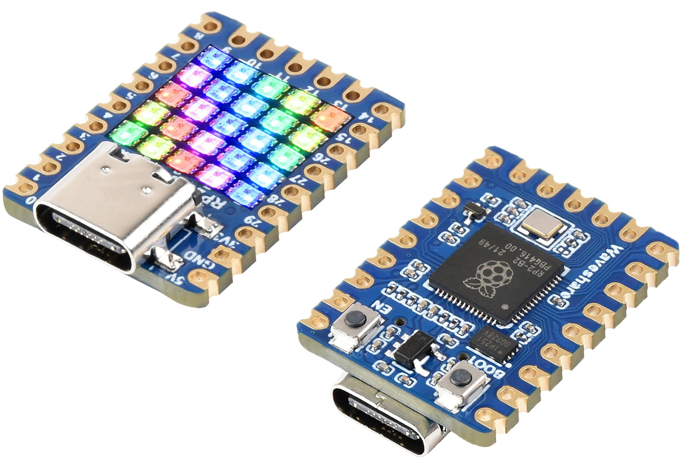 RP2040 RGB LED Matrix Tiny MCU Board Based On Raspberry Pi RP2040 Microcontroller Chip with 5×5 RGB LED Matrix for Colorful Lighting Display, with USB Type-C Port,Support Arduino,C/C++, MicroPython