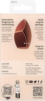 Real Techniques Makeupsaver Sponge, Makeup Blender Sponge For Liquid & Cream Formulations, Natural Finish & Reduces Makeup Waste, Targeted Application, Cruelty & Latex-Free, 1 Count