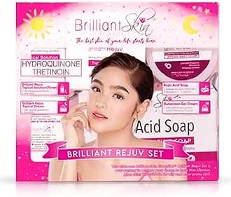 Brilliant Skin Rejuv Set - Brightening Cream, Kojic Acid Soap, Sunscreen Gel | Evens Skin Tone & Radiates | All Skin Types | Brilliant Skin Essentials