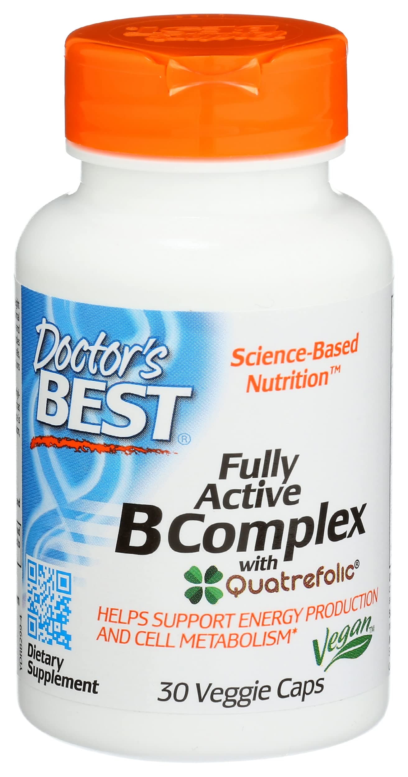 Doctor's Best Fully Active B Complex Vitamin, Non-GMO, Vegan, 30 Veggie Capsule (Pack of 1)