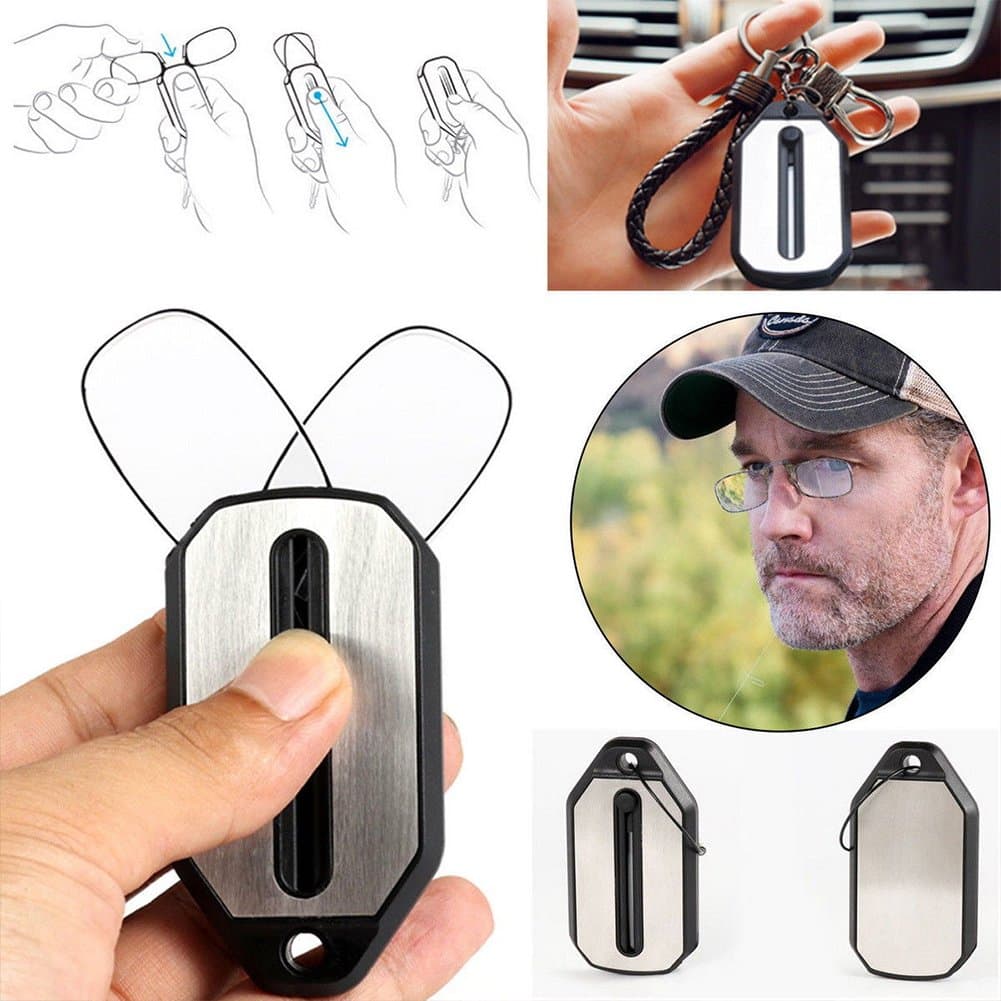 Mworld2 Portable Thin Optics Reading Glasses Key Chain Mini Nose Clip Presbyopic Glasses Eyeglasses(+150,Black)