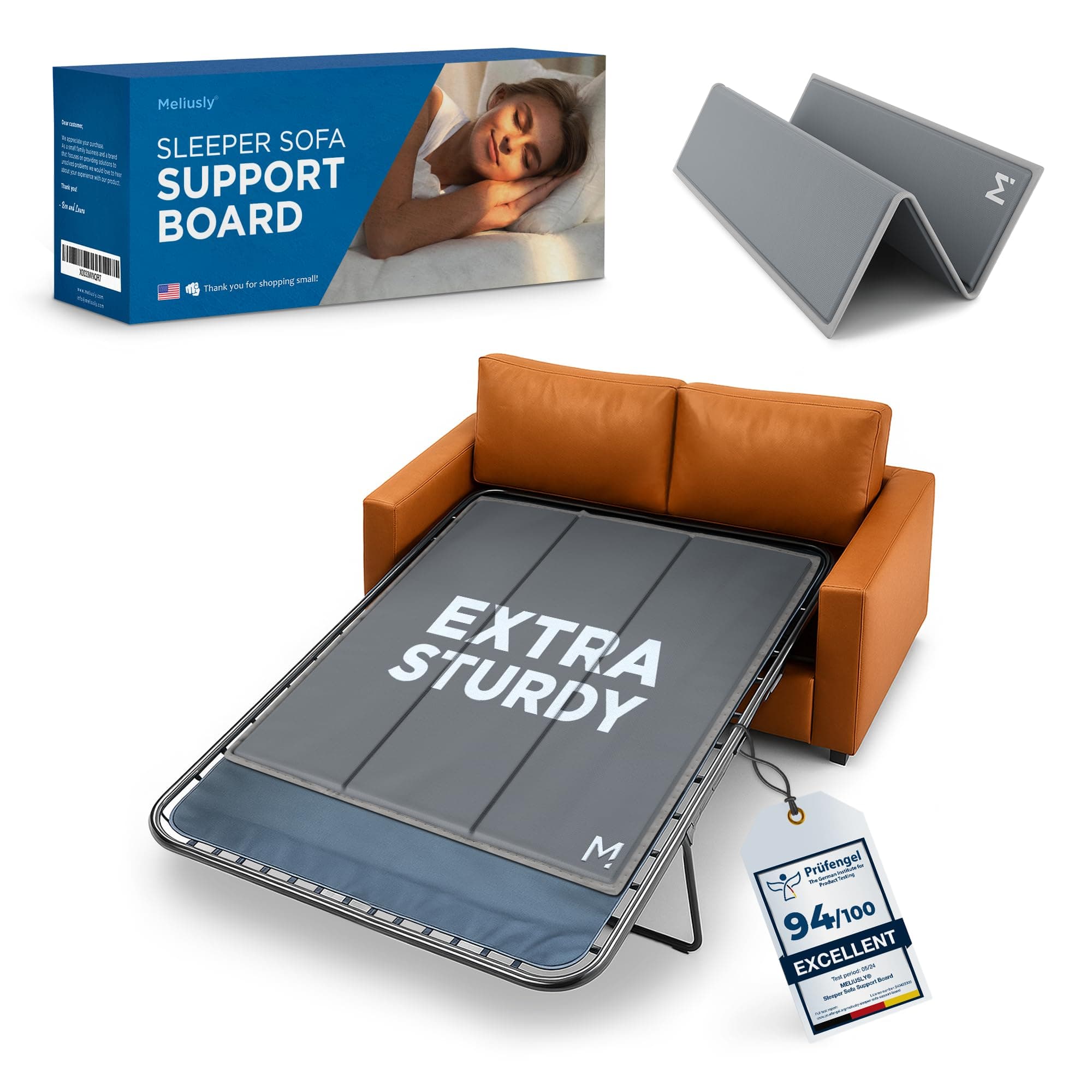 Heavy Duty Sleeper Sofa Support Board (48x48 - Full Size) Reinforced Wood Sofa Bed Support, Pull Out Couch Mattress Board, Sleeper Bar Shield, SleeperSaver by Meliusly