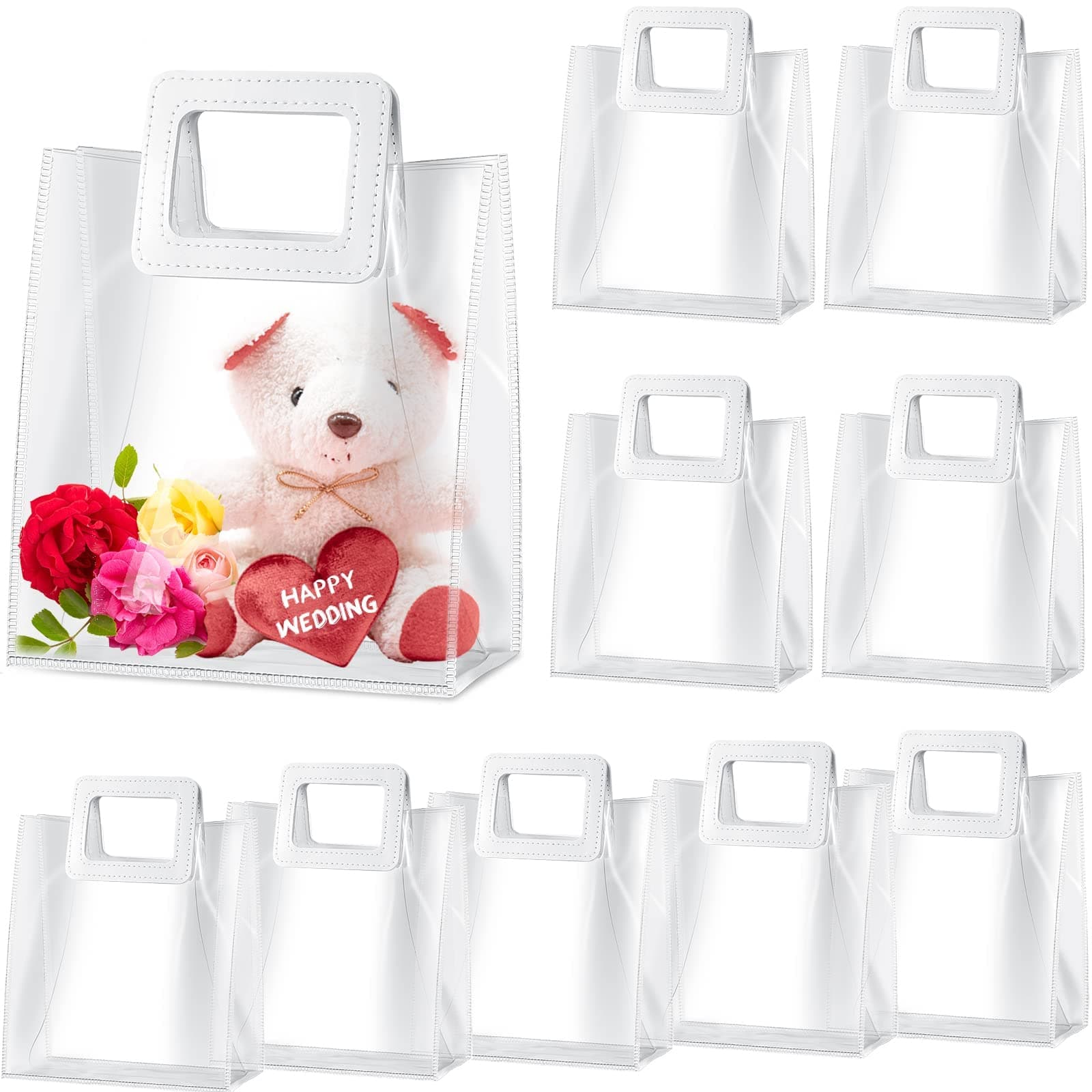 Clear Gift Bag With Handle Pvc Heavy Duty