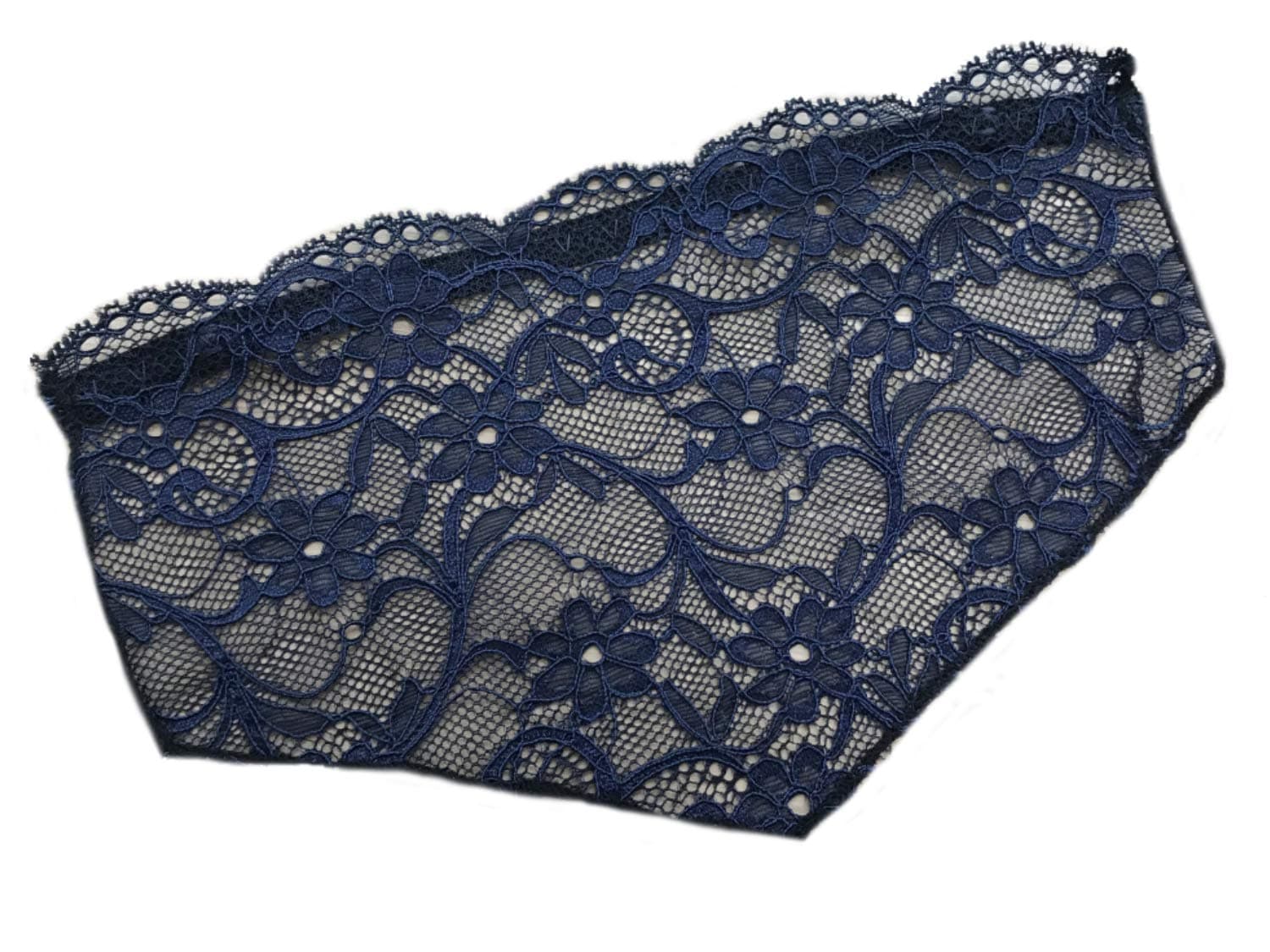 Glamour SecretsModesty Panel - Lace Bra Insert - Chest Cover Up - Blue Floral Lace