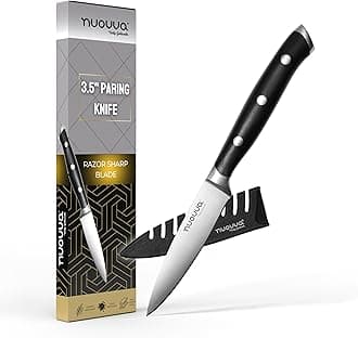nuovva Sharp Small Paring Knife – Professional Utility Knife – 3.5 inch German High Carbon Stainless Steel – Kitchen Vegetable Knife