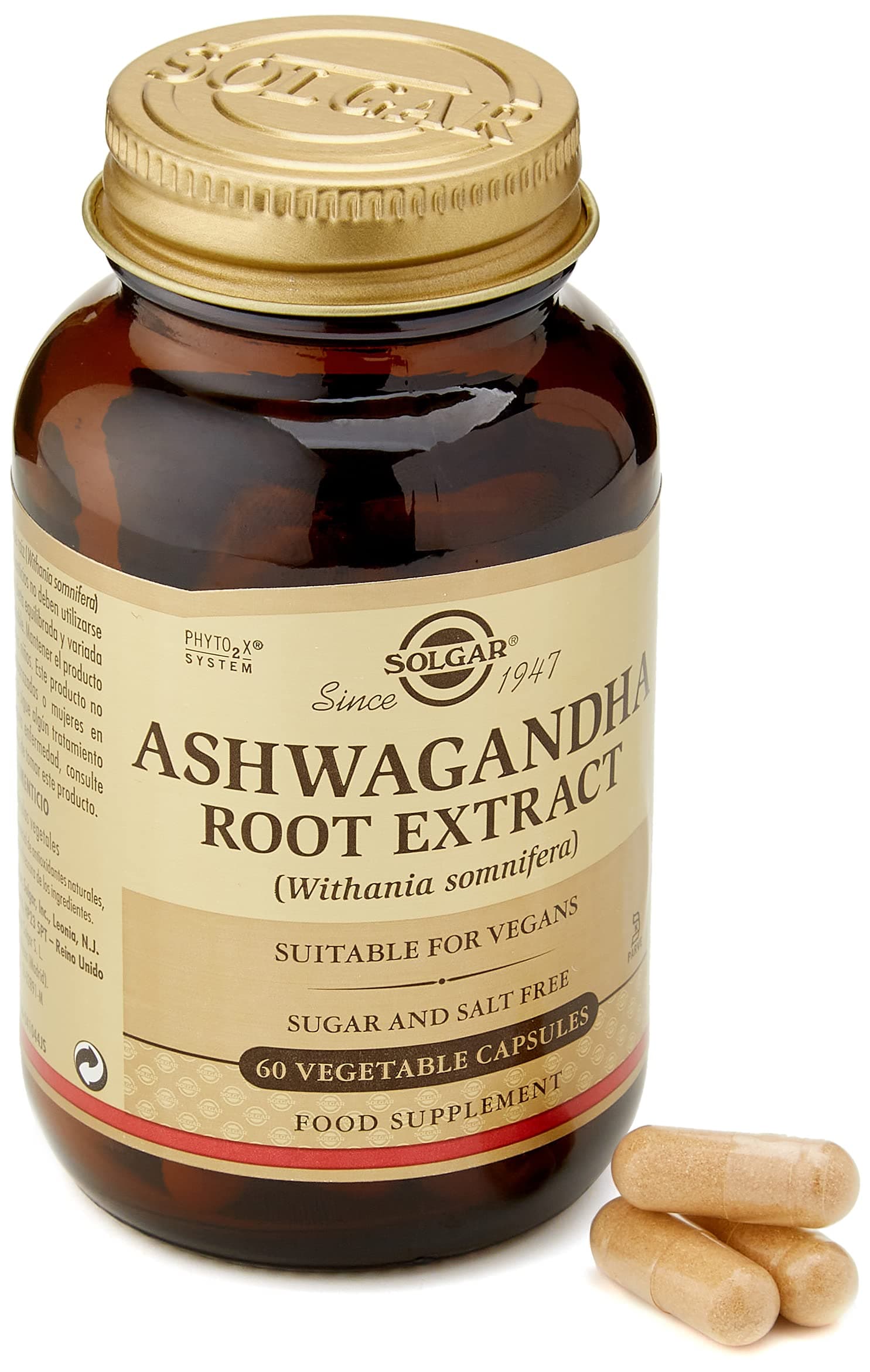 Standardized Full Potency Ashwagandha Root Extract Vegetable Capsules, 60 Count