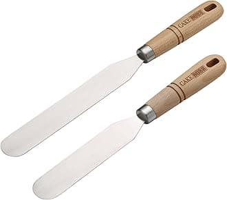 Cake Boss Wooden Tools and Gadgets 2-Piece Stainless Steel Icing Spatula Set