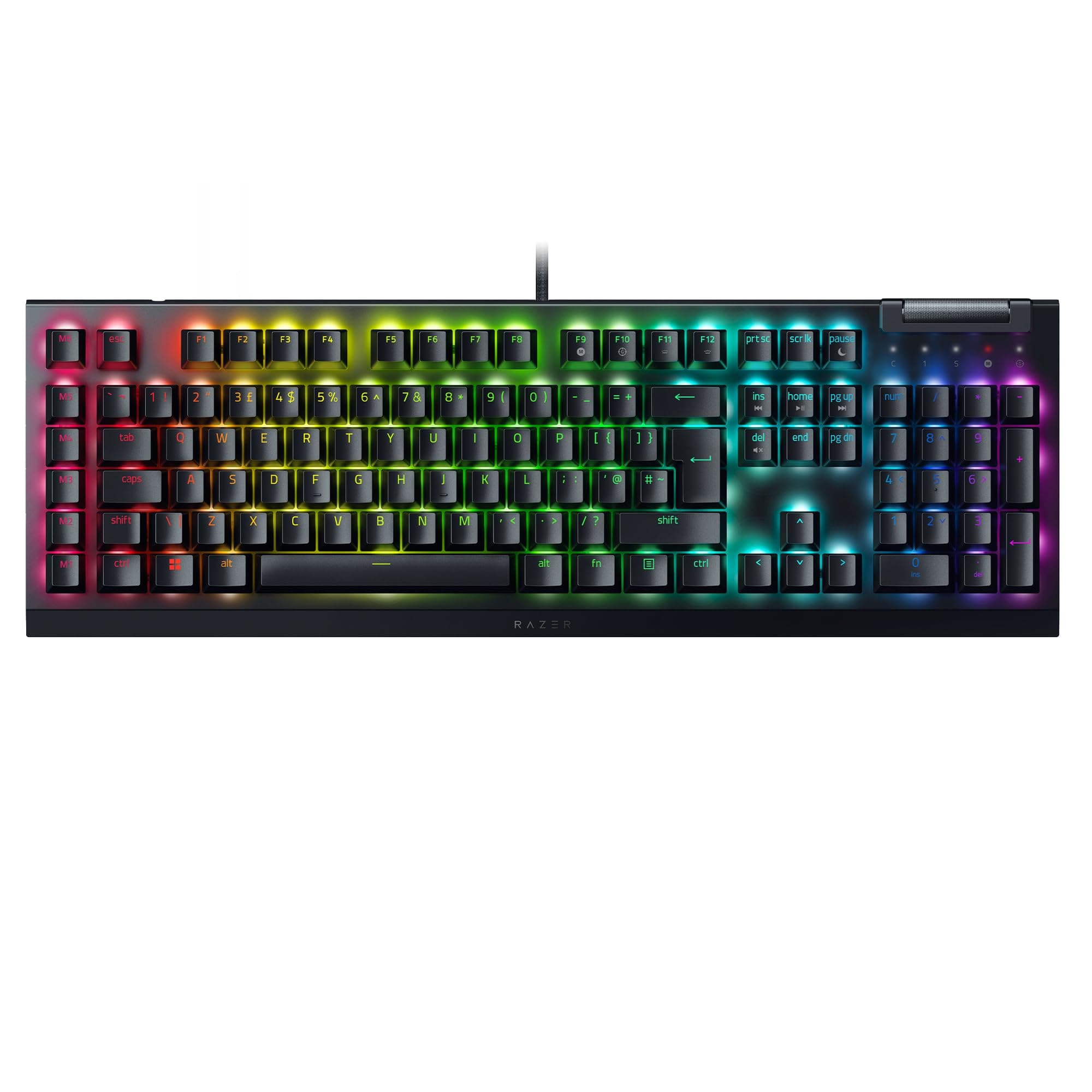 – BlackWidow V4 X (Green Switch) - Mechanical Gaming Keyboard Chroma RGB (Clicky Mechanical Switches, 6 Dedicated Macro Keys, Doubleshot ABS Keycaps) QWERTY UK Layout | Black