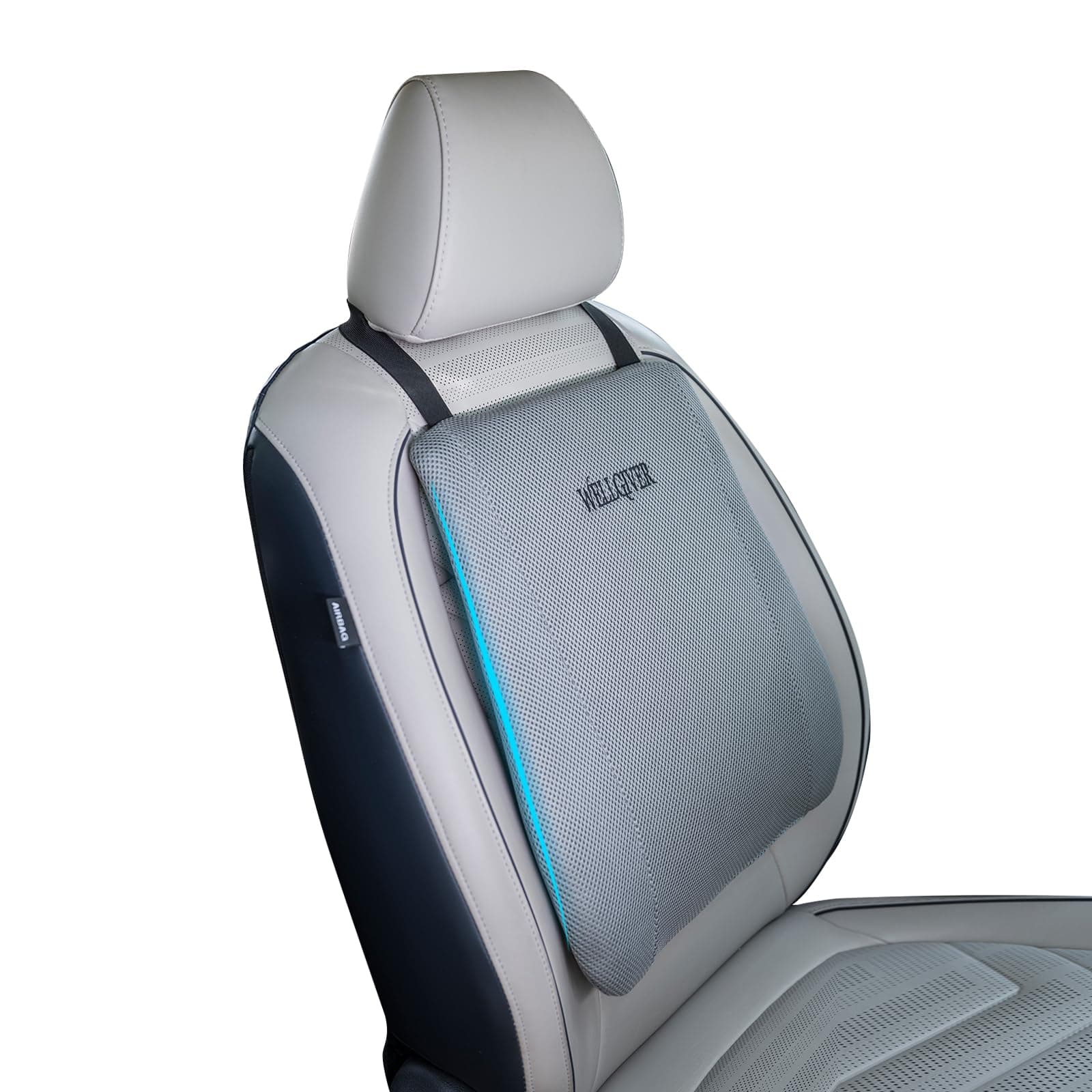 - Memory Foam Car Backrest | 2-Year Warranty | Ergonomic Lumbar Support Cushion for Long Drives & Daily Commutes – Universal Fit for All Car Seats | 17 x 14 x 3 Inch | Grey Mesh Cover
