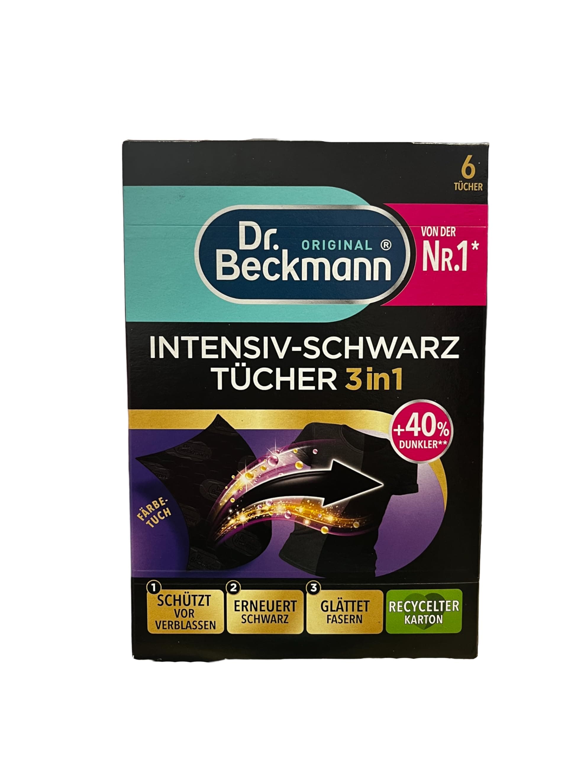 Dr. Beckmann Intensive Black Cloths | for Intense Black and Smooth Fibres | 6 Cloths