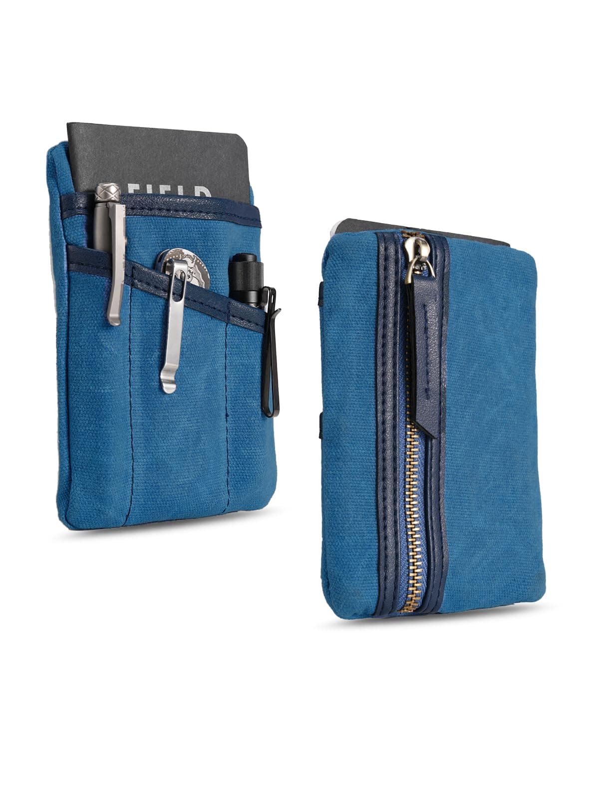 sayramSP4 Small EDC Pouch Tool Organizer, Compact EDC Pocket Organizer, Waxed Canvas Mini Coin Purse for Men, EDC Pouch Organiser for Change, Notebook, Flashlight