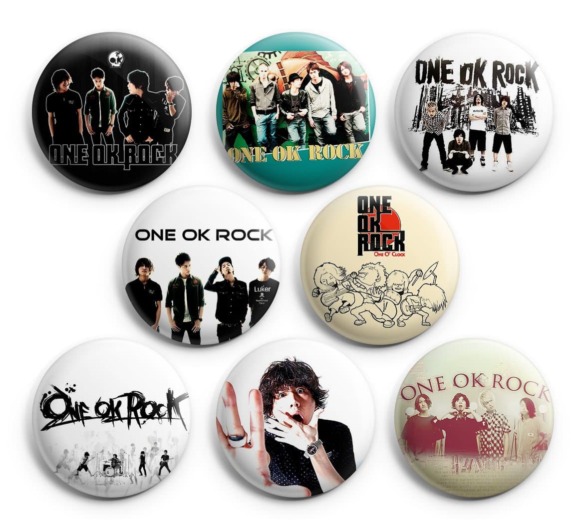 One Ok Rock The Beginning Pinback Buttons 8Pcs 1.25 inch Best For Jacket,T-Shirts