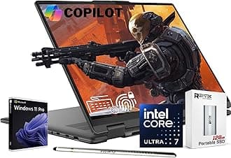 Lenovo 2024 Yoga 7i 2-in-1 AI Laptop, 16" WUXGA Touch, Intel 12-Core Ultra 7 155U (Beat i7-1355U), 16GB LPDDR5X RAM, 1TB SSD, Backlit, FP, FHD IR Webcam, AI Copilot, Win11 PRO, W/Portable SSD&Stylus