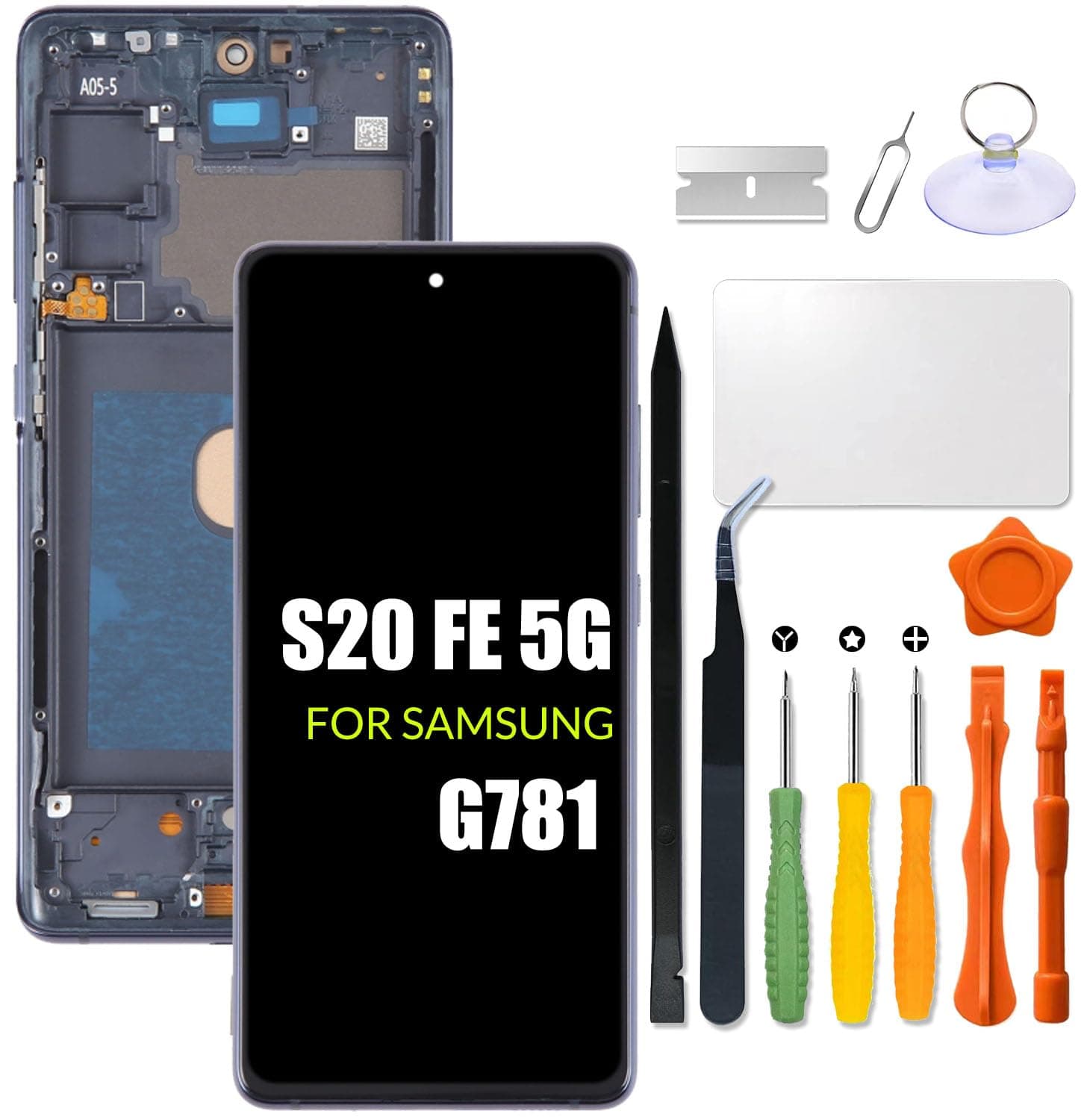 - Replacement for Samsung Galaxy S20 FE 5G LCD Screen With Frame INCELL for Samsung S20FE SM-G781 G781B G781U G781F/DS Touch Screen Digitizer Assembly LCD Display with Repair kit(No Figerprint Function)