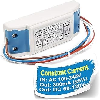 Chanzon LED Driver 300mA (Constant Current Output) 60V-120V (Input 100-240V AC-DC) (20-36) x1W 20W 24W 30W 36W Power Supply 300 mA Lighting Transformer Drivers for High Power COB Chips (Plastic Case)