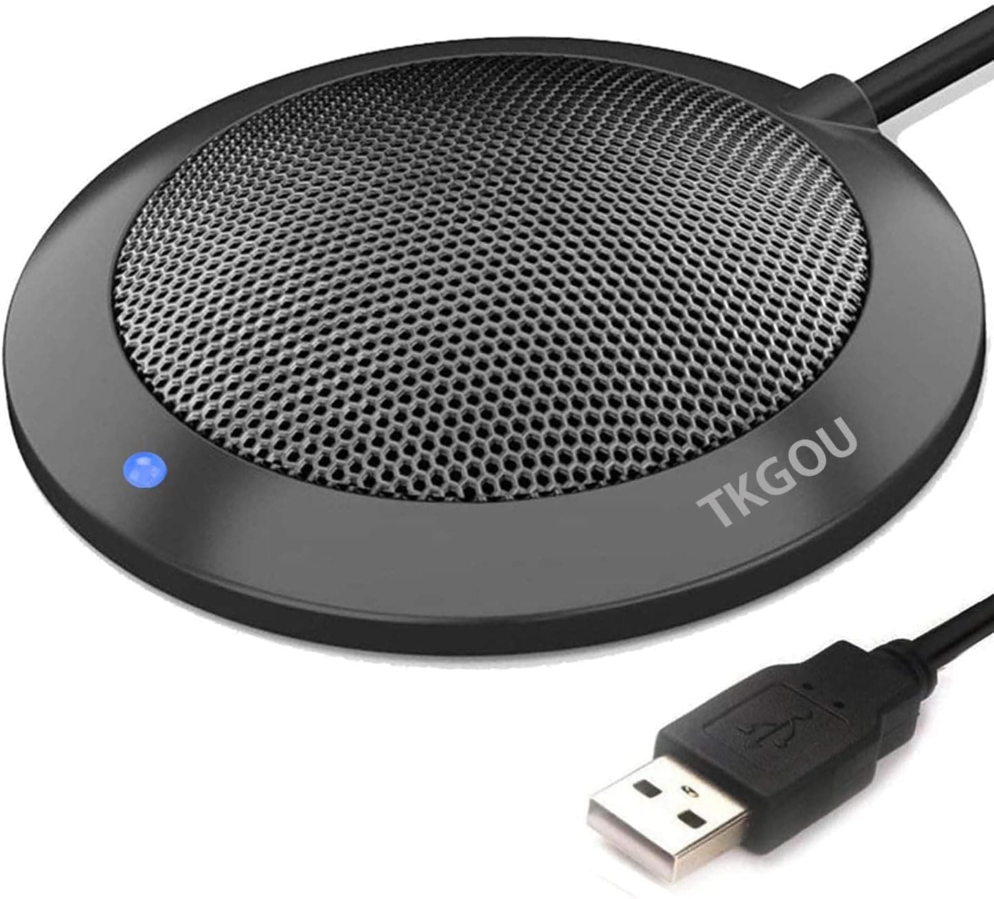 Computer Plug and Play Omnidirectional Boundary Condenser Conference USB Microphone for Streaming VoIP Calls