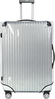 Explore Land Clear Luggage Cover Tough Protector Fits for 28 Inches Suitcase for Travel Airplane (PVC, L)
