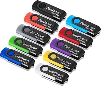 10 Pack 8GB USB 2.0 Flash Drive Memory Stick Thumb Drives (8GB X 10 Mixed Colors)