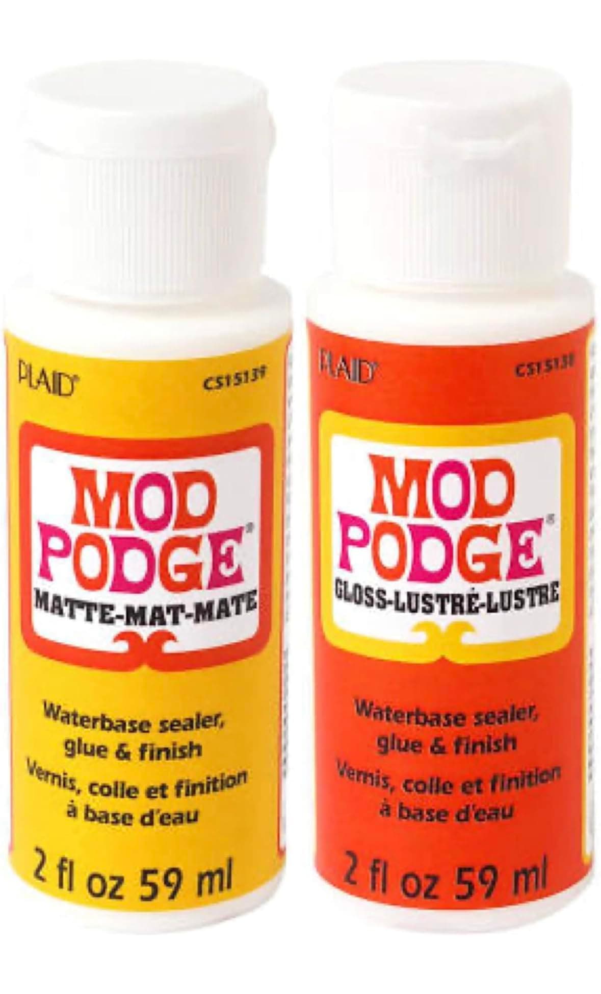 Krafty Kit Mod Podge Bundle: 2oz Gloss and 2oz Matte Water-Based Glue, Sealer & Finish