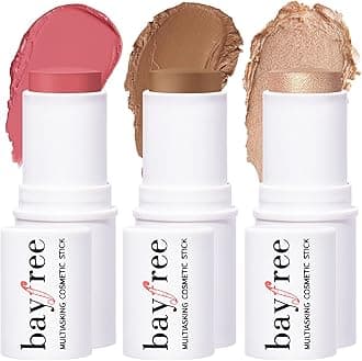 KIMUSE Multi Stick Trio Face Makeup, Cream Blush Stick for Cheeks & Lips, Contour Stick & Highlighter Makeup Sticks for All Skin