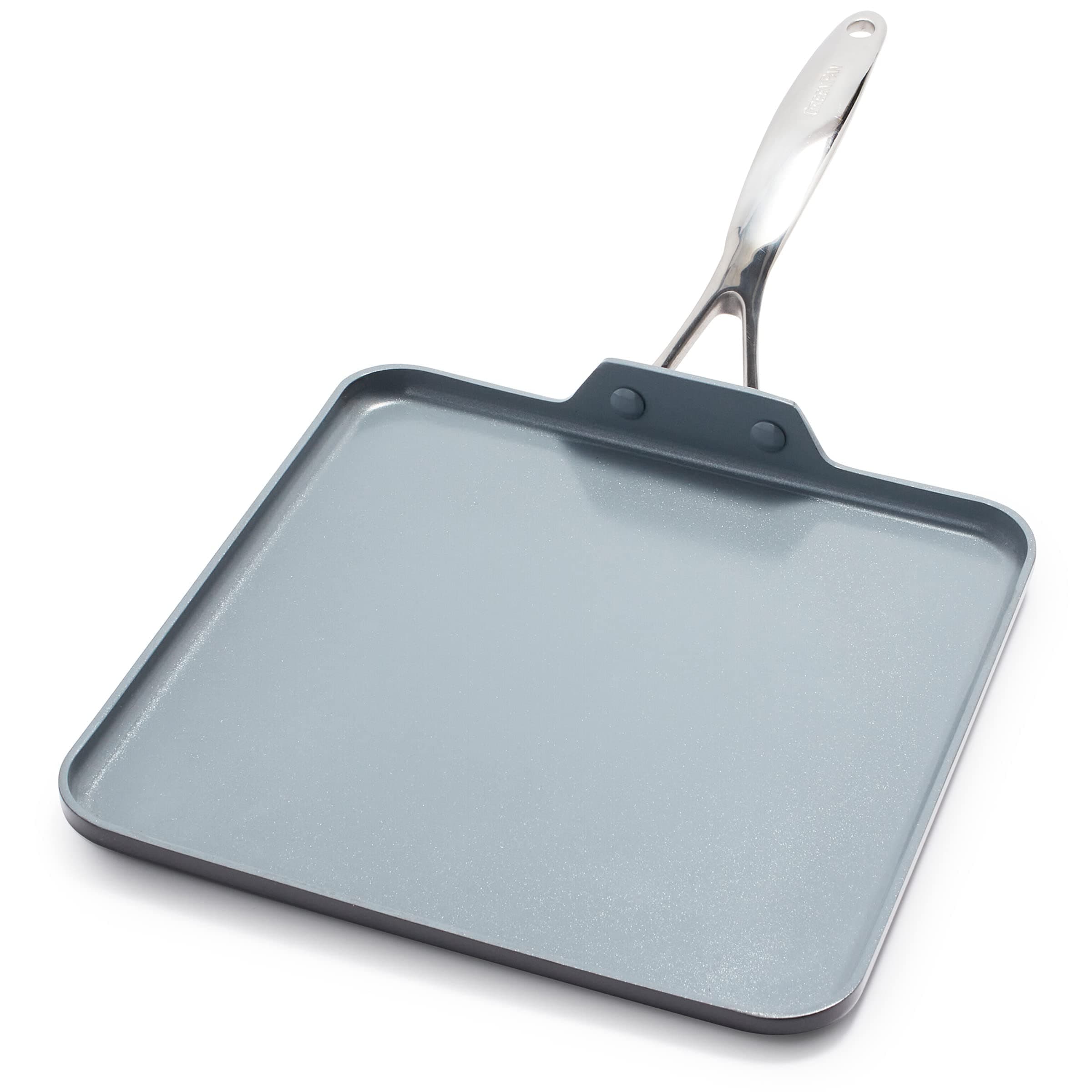 Valencia Pro Hard Anodized Healthy Ceramic Nonstick 11" Griddle Pan, PFAS-Free, Induction, Dishwasher Safe, Oven Safe, Gray