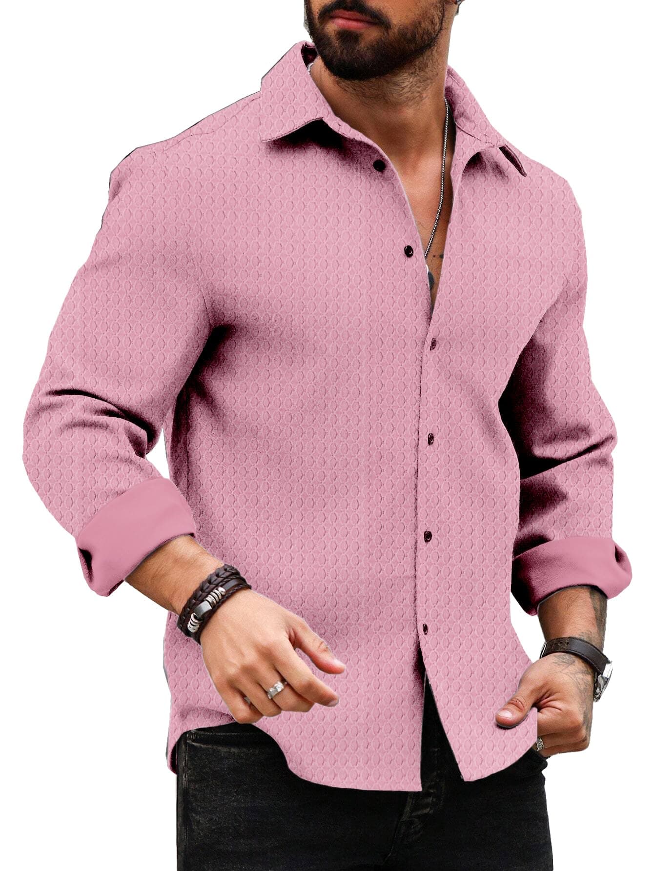 FORCEMen's Stylish Solid Full Sleeve Casual Shirt