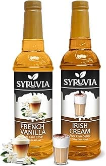 Coffee Syrup Variety Pack - French Vanilla & Irish Cream- Gluten-Free, Kosher, 25.4 fl oz Bottles - Enhance Your Coffee Experience with Premium Flavoring Syrups
