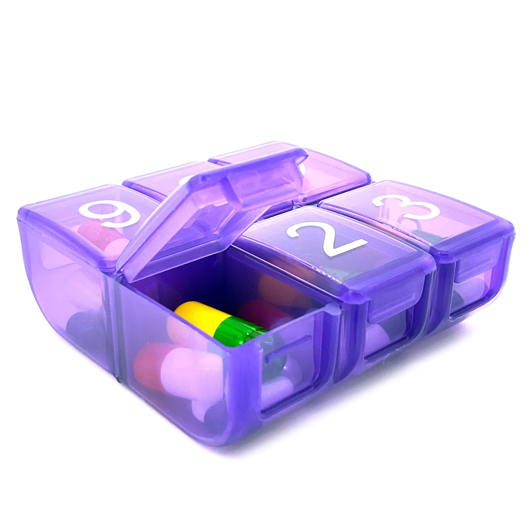 e-Pill 6 Times a Day x 7 Day Large Weekly Pill Organizer - Multicolor