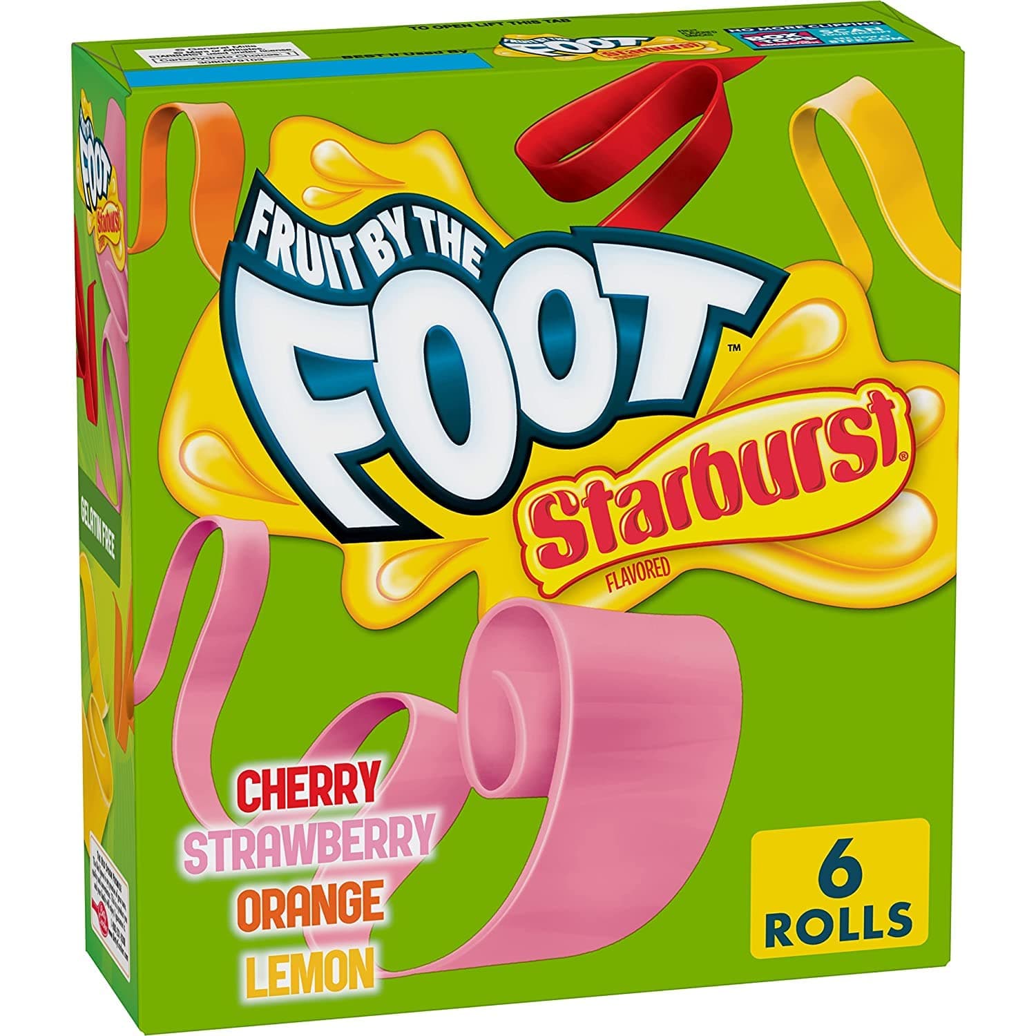 Fruit by the Foot Fruit Flavored - Starburst - Assorted Flavours - 6 Rolls per box.