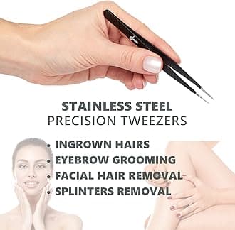 Dylonic Exfoliating Brush For Razor Bumps and Ingrown Hair Treatment, Precision Tweezers, Silicone Face Scrubbers Set - Perfect for Dry Brushing, Body Brush