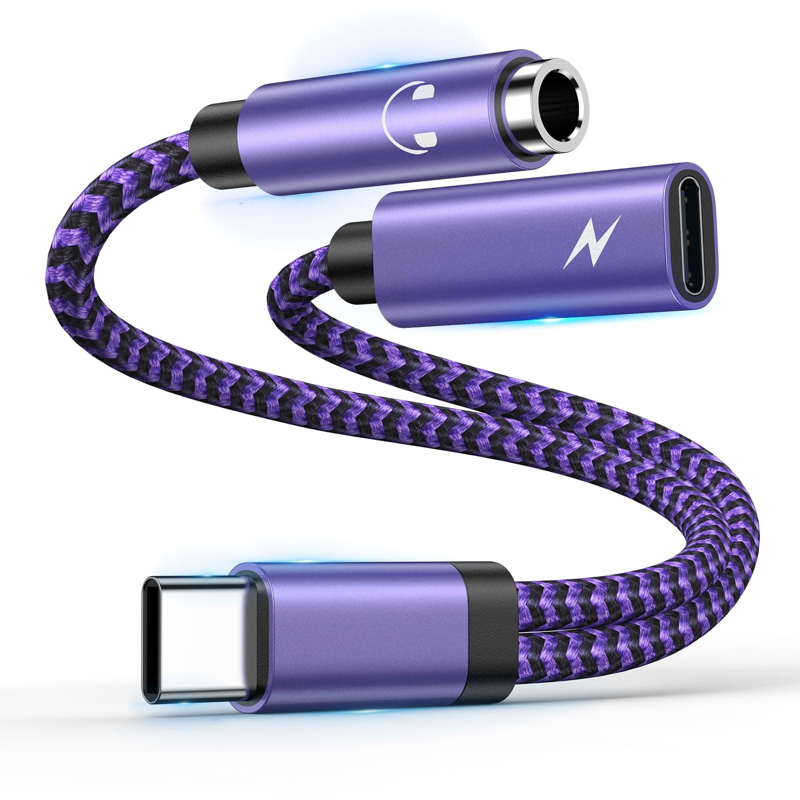 Type C to 3.5mm Headphone and Android Charger Adapter, 2-in-1 USB C to Aux Audio Jack Fast Charging Dongle Cable for Google Pixel 9 Pro 8a 8 pro 7a 6a, Samsung S24 Ultra S23 A55 A35 A54 S22 S21 C55