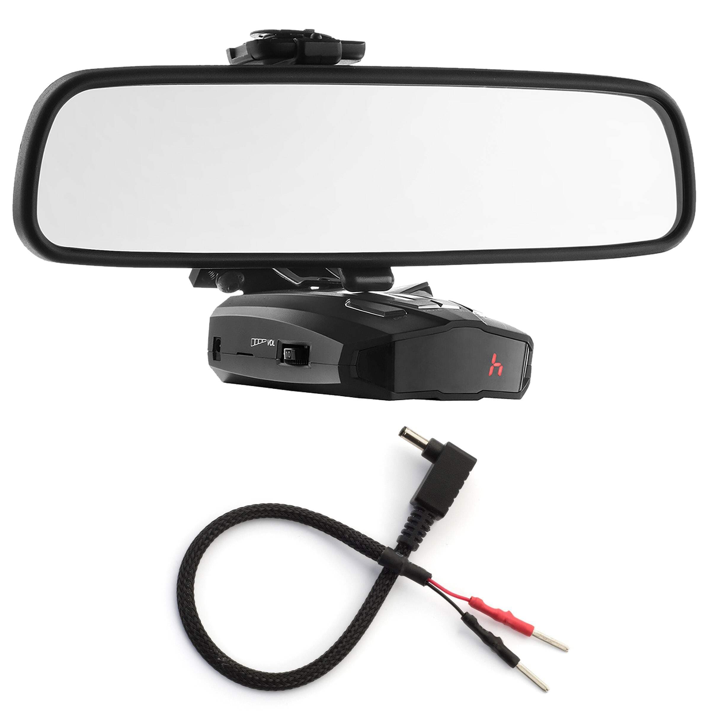 Radar Mount Mirror Detector Bracket + Mirror Wire Power Cord - Cobra XRS i