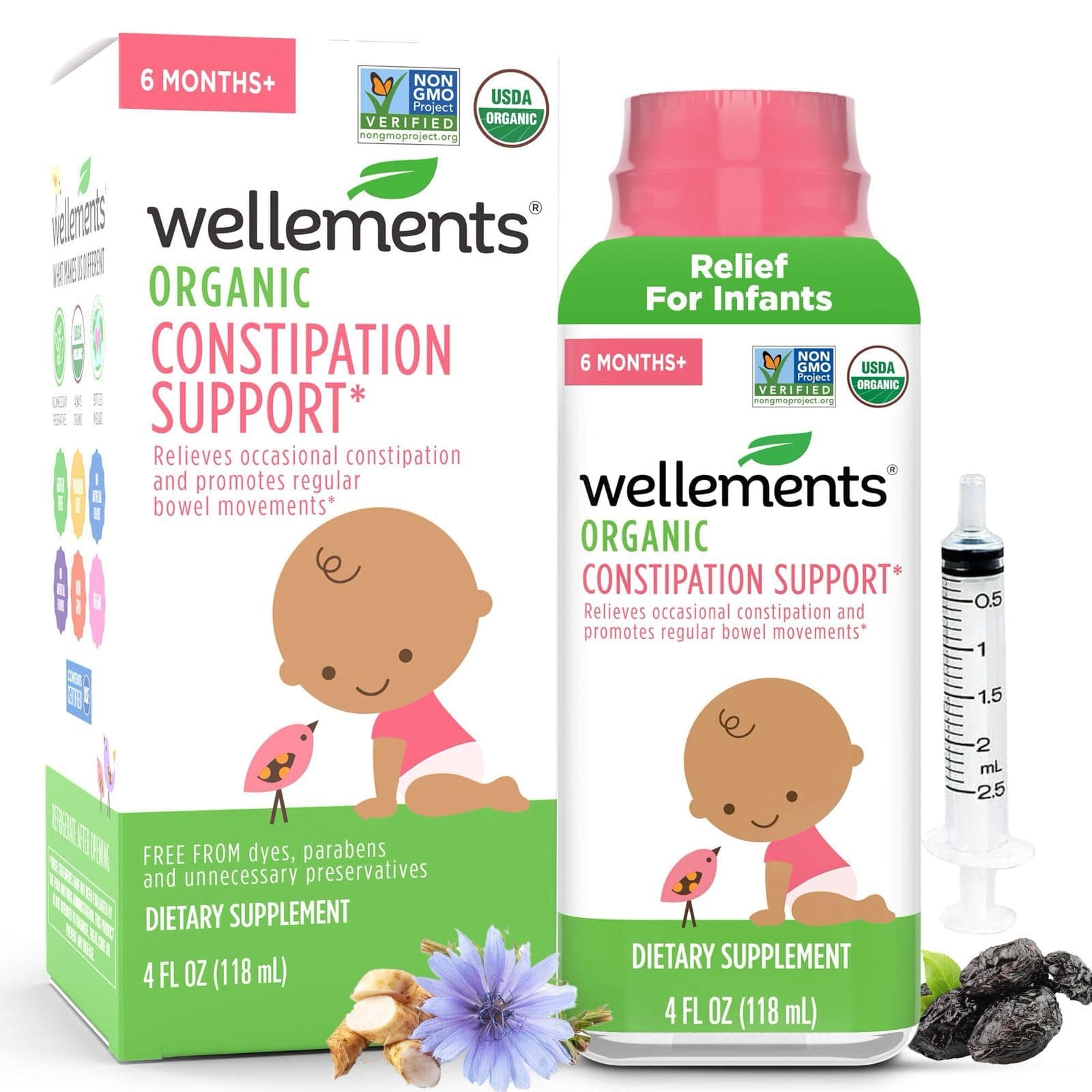Wellements Baby Constipation Support, 4 Fl Oz