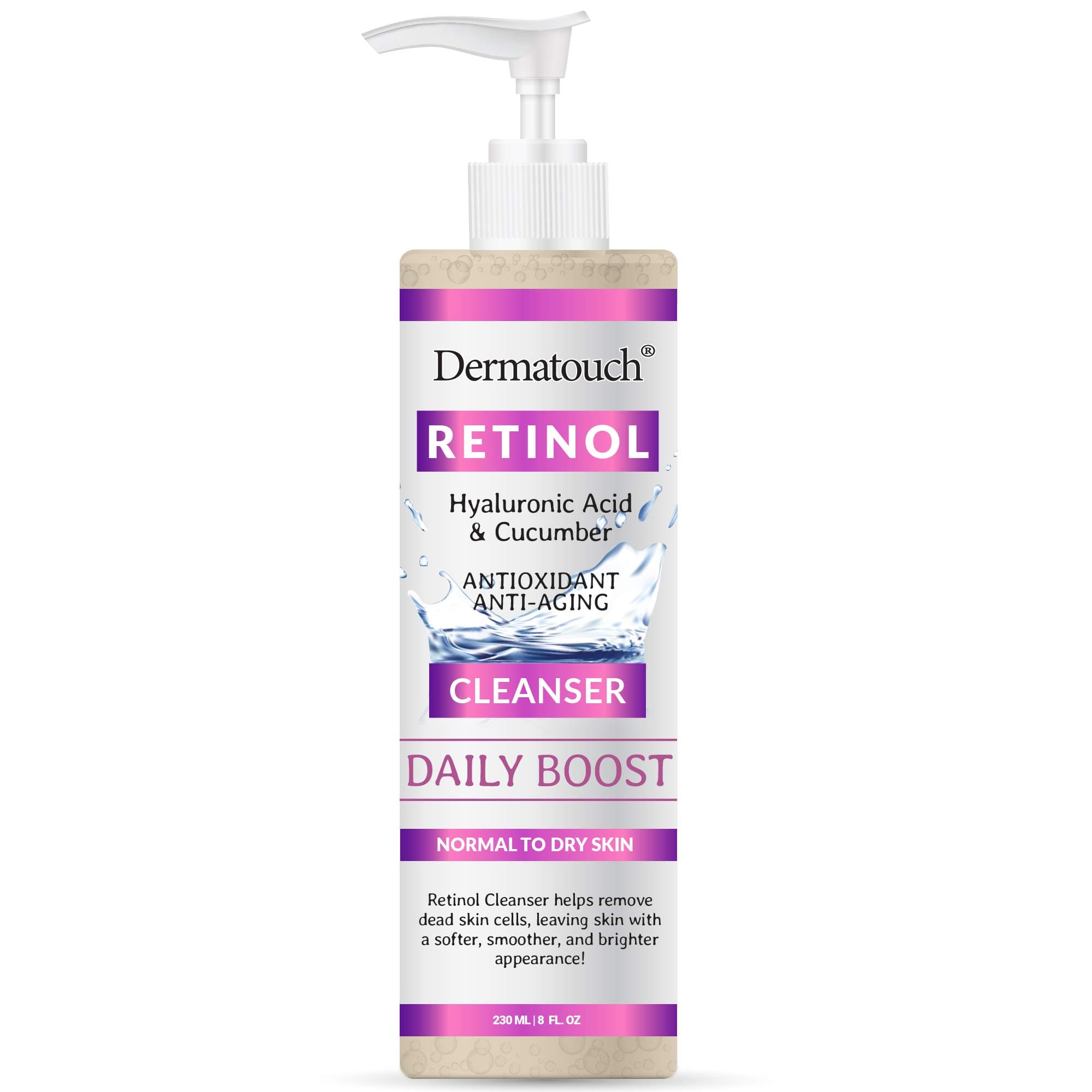 DERMATOUCH Retinol Daily Boost Face Cleanser, 8 oz
