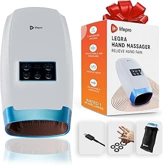 Lifepro Legra Hand Massager for Arthritis with Heat, Vibration, 5 Massage Modes, USB-C Rechargeable, Portable Wellness Recovery Device for Carpal Tunnel, Finger, Palm, and Wrist Pain Relief
