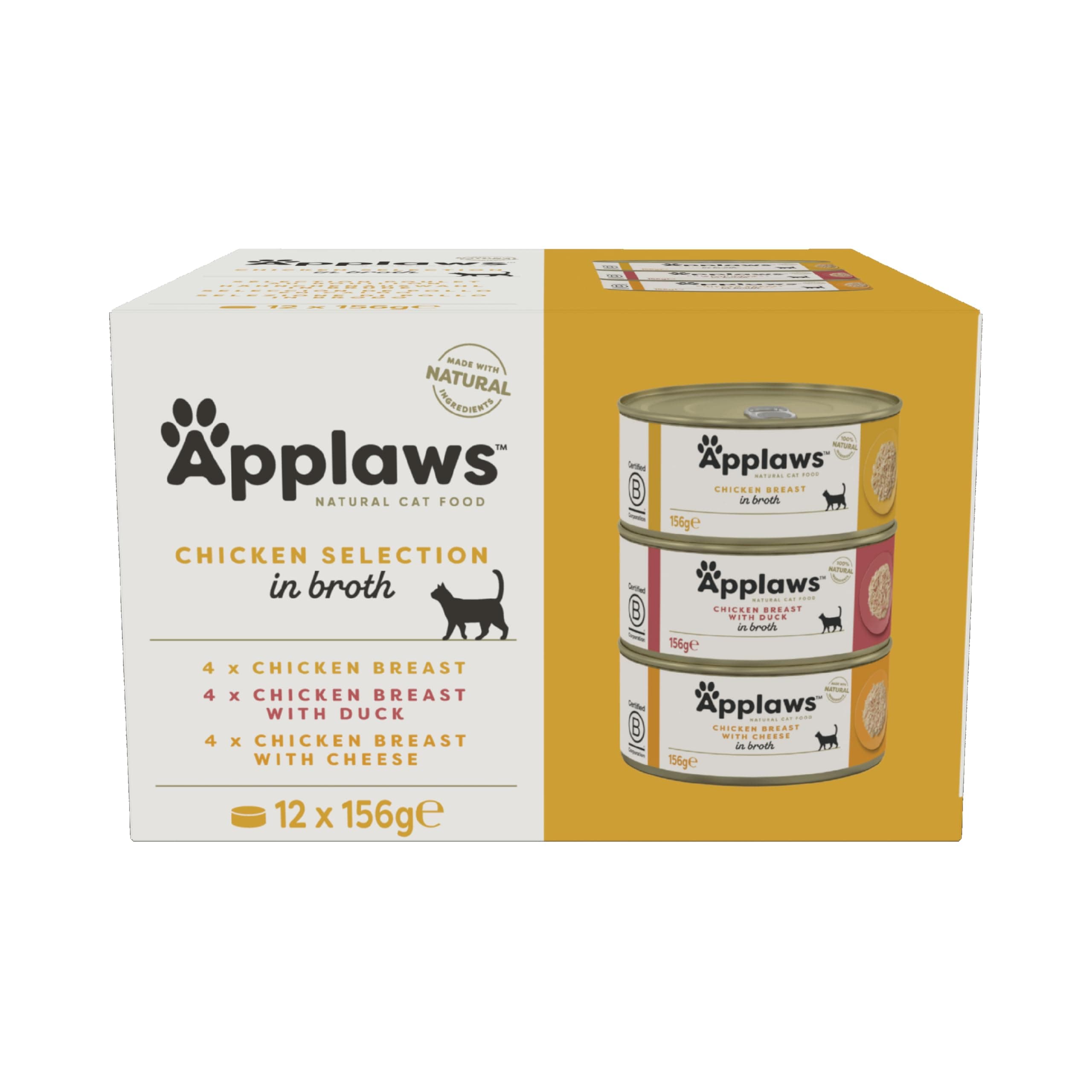 Applaws Cat Tin (12x156g) Chicken Selection Broth Multipack