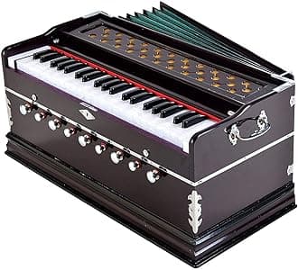 Best Harmonium 9 Stopper, Chudidaar Bellow, 42 key, Two reed, Bass Male, Harmonium with Cover (HAR-9STP-MEDIUM)