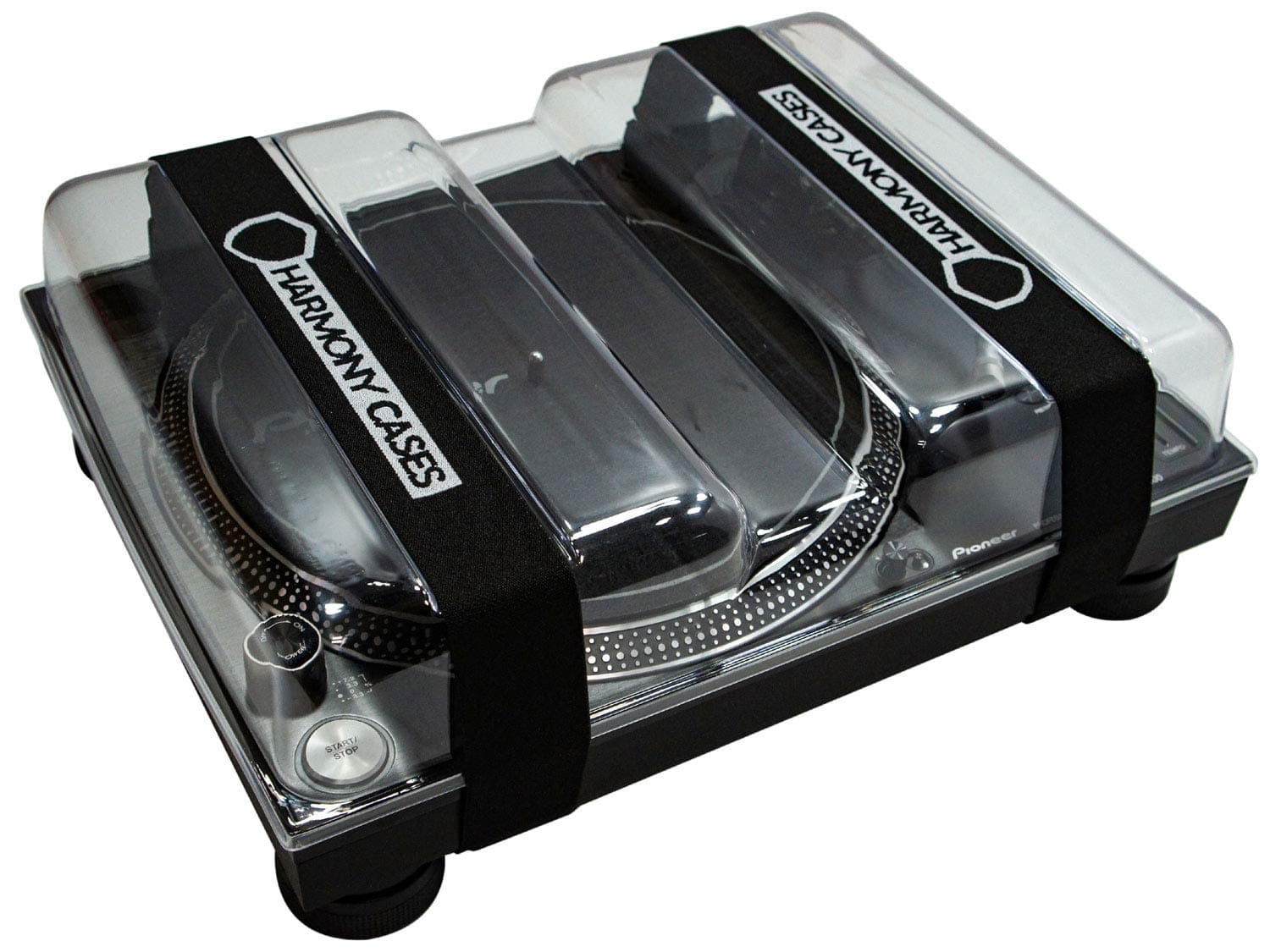 Harmony Audio Cases HC-DC3 Protective DJ Gear Saver Polycarbonate Hard Plastic Dust Cover Case Compatible with Technics SL-1210 MK1-6 Turntable Deck (Includes Stretch Bands)