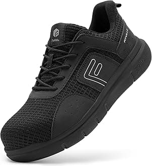 FitVilleExitra Wide Steel Toe Shoes for Men Puncture Proof Composite Toe Safety Work Shoes with Arch Support