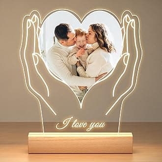 Custom Picture Frames with Photo, Customized Photo Frame, Personalized Picture Frame, Customized Birthday Gifts for Women Men Mom Dad Baby Kids Grandma Grandpa Family