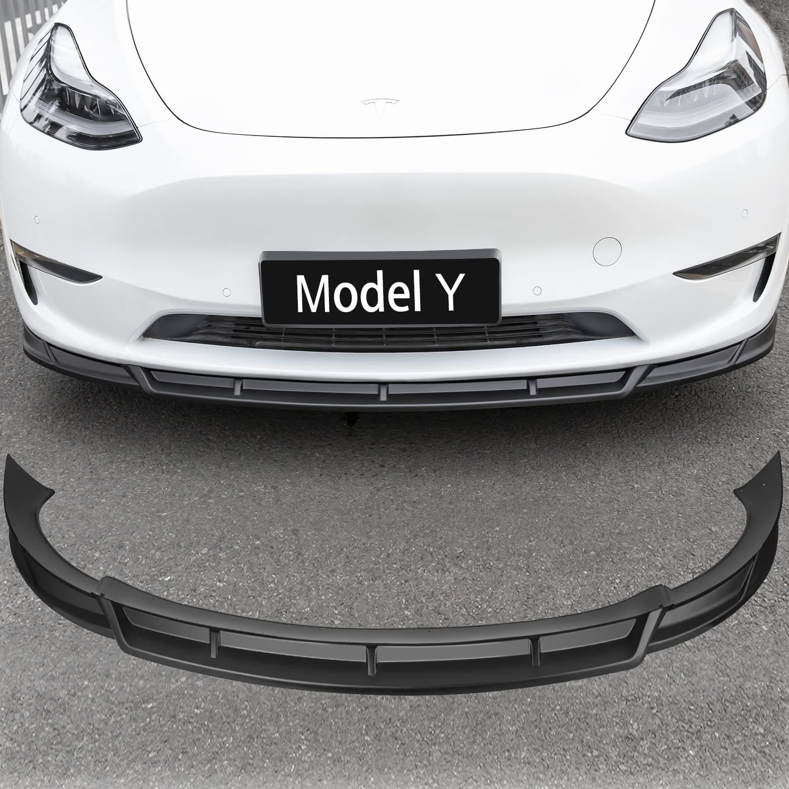 Front Spoiler Lip for Tesla Model Y, Matte Black OEM Bumper Guard Protection Fit Tesla Model Y Exterior Accessories