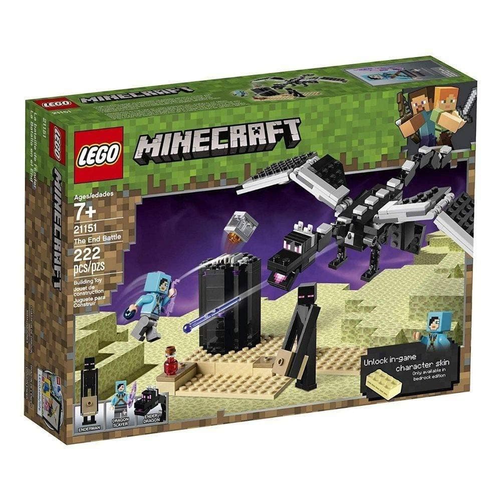 LEGO Minecraft The End Battle 21151 Ender Dragon Building Kit includes Dragon Slayer and Enderman Toy Figures for Dragon Fighting Adventures (222 Pieces)