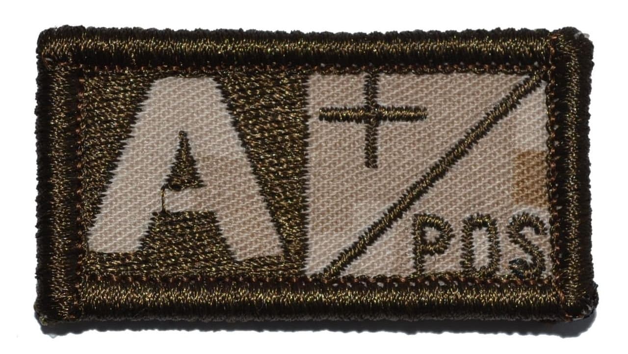 A Positive Blood Type 1x2 inch Patch - Desert Digital Marpat