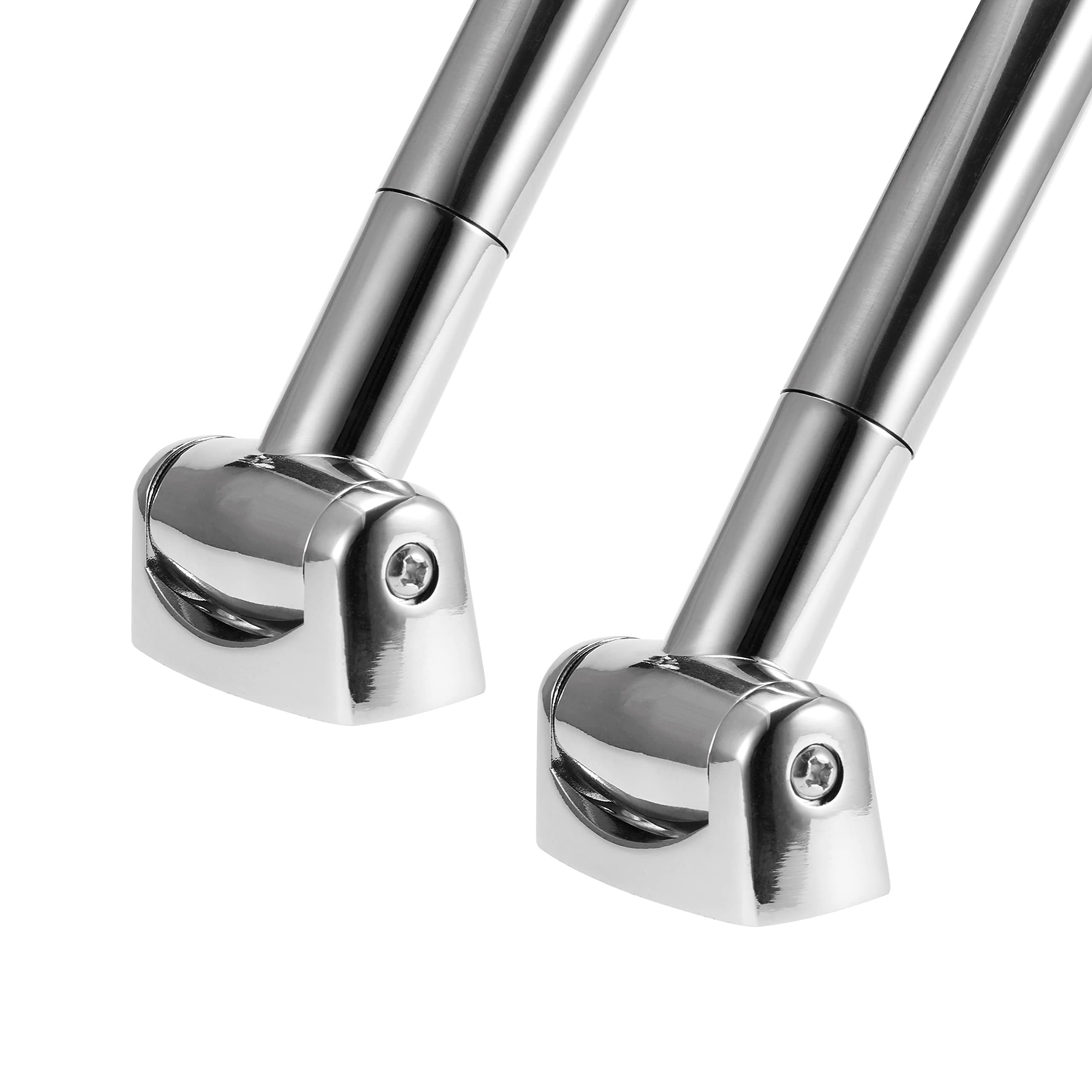 Curved Shower Curtain Rod, 42-72 inches (2-Pack) Extra Wide Round Shower Curtain Rod Adjustable, Rust Proof Curved Shower Rod for Bathroom, Premium Stainless Steel, Need to Drill Silver