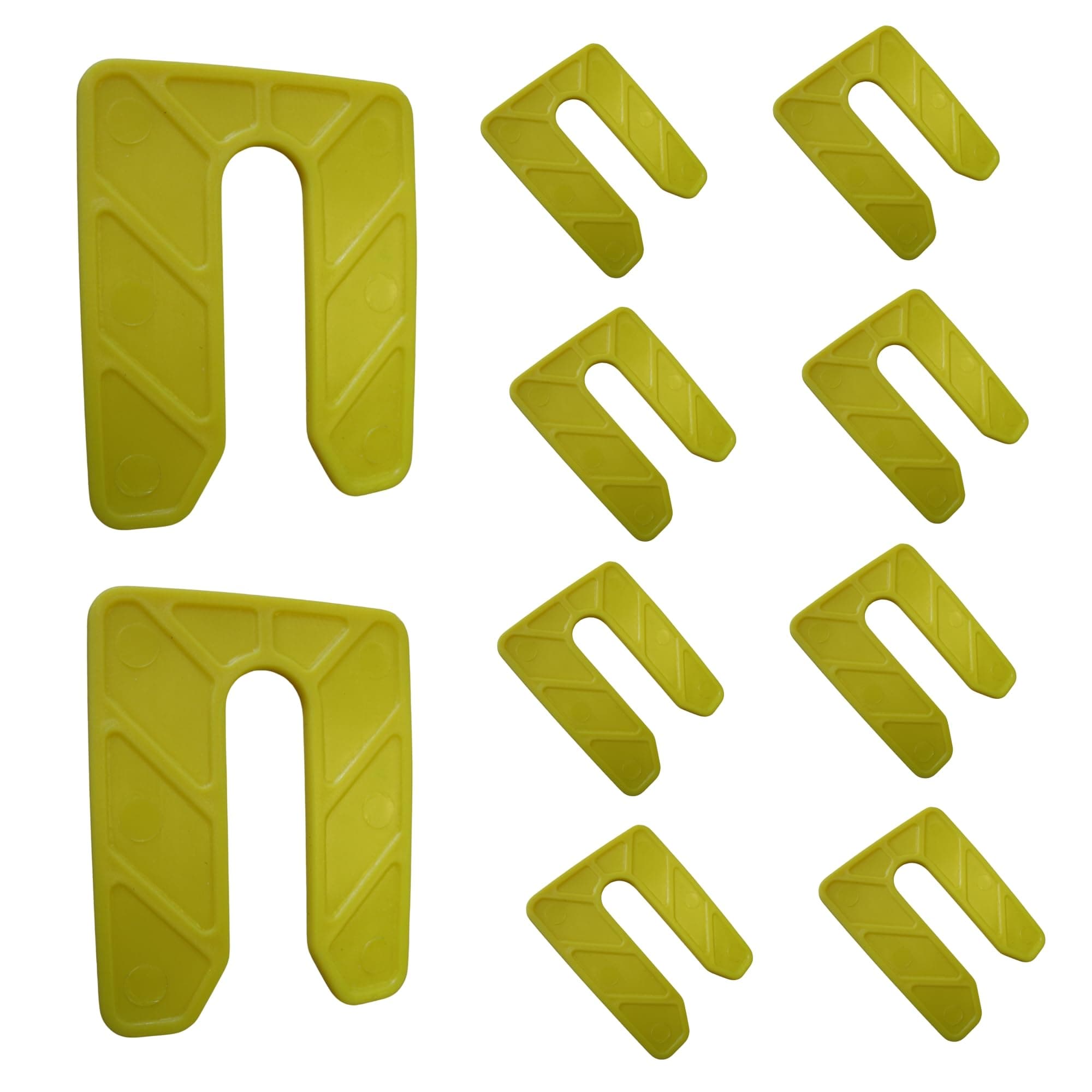 2mm Yellow U Frame Polypropylene Plastic Horseshoe Shims for Easy Leveling- Glazing Packers, Construction, Door/Window Frames, Flat Spacers for Battens & Dry Lining (60Pcs)