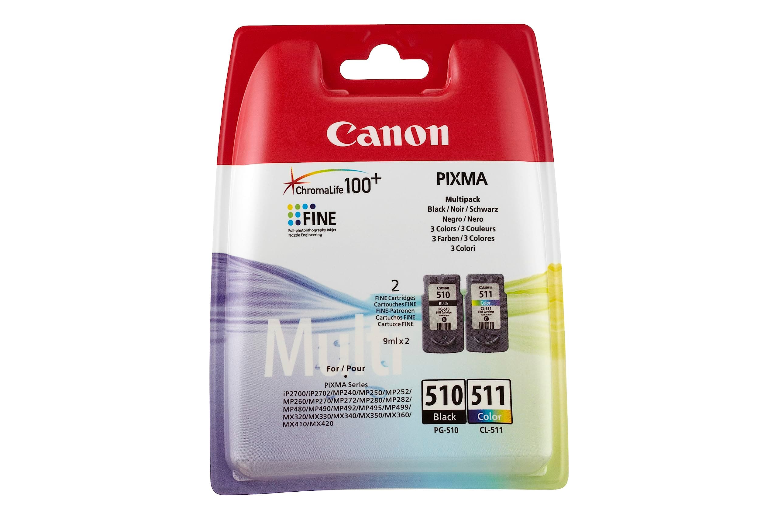 Canon PG510/ CL511 Ink Cartridges - Black/Colour, Medium